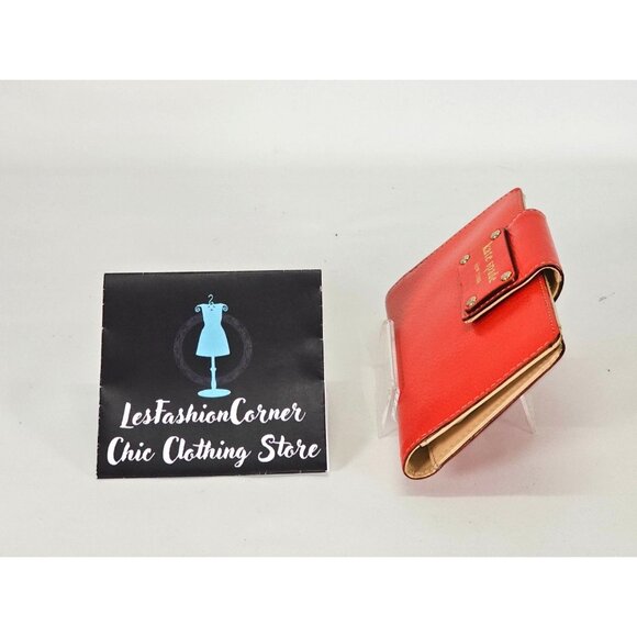 Kate Spade Women's Orange Leather Wellesley Stacy Leather Bifold Wallet 2143 - Picture 8 of 9